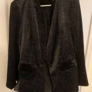 Embellished black blazer with studs